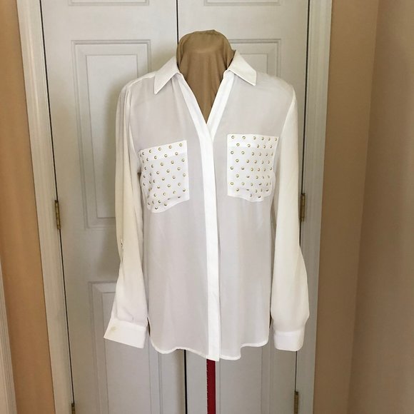 New Michael Kors Long-Sleeve Blouse NWOT - Picture 1 of 6